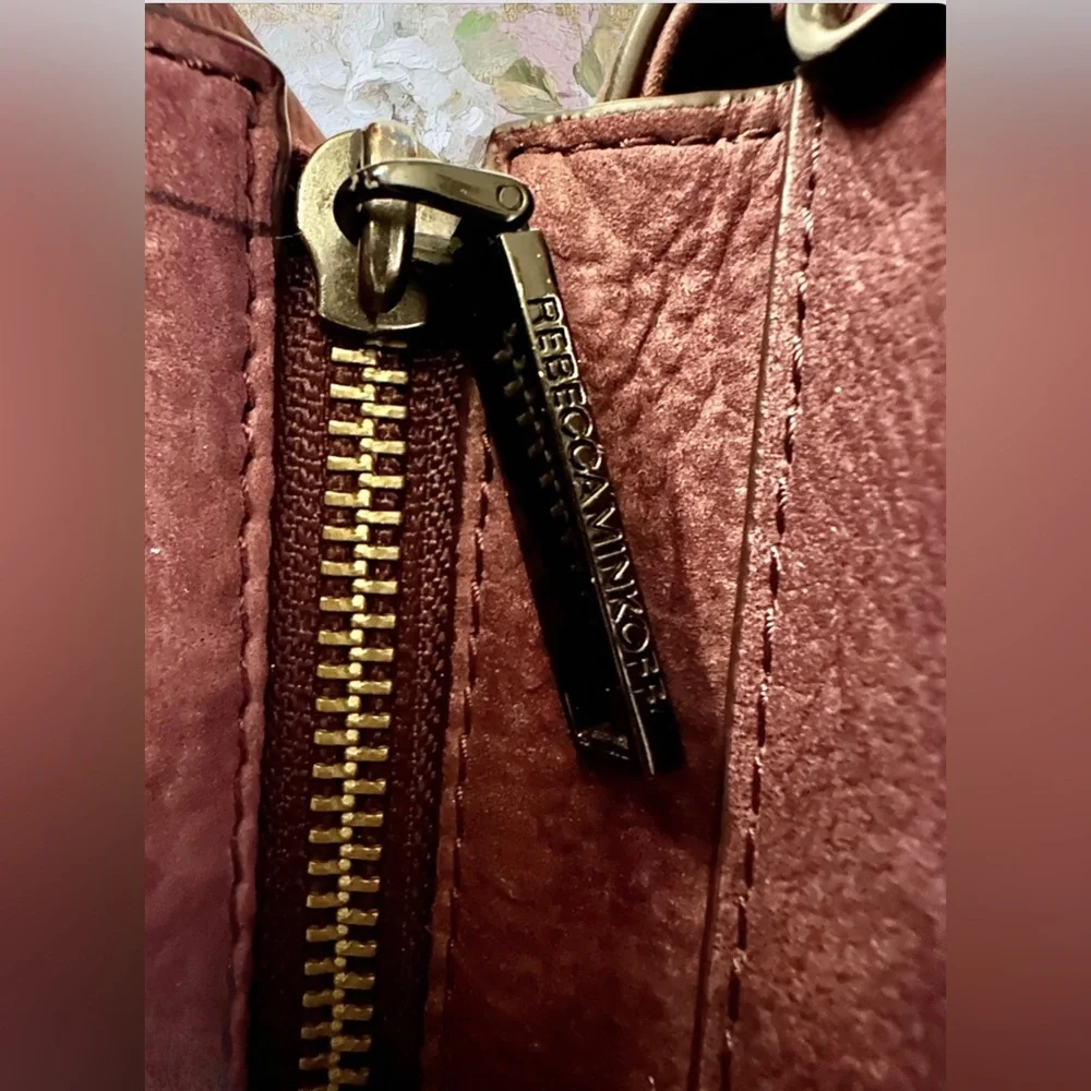 Rebecca Minkoff Small Jamie Satchel in Dark Cherry Suede